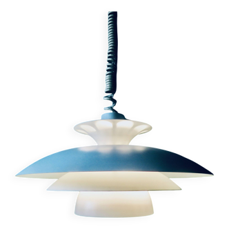 White pendant light with 3 cups. Nordisk Solar, Denmark 1980
