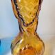 Duo of blue and amber Italian vases