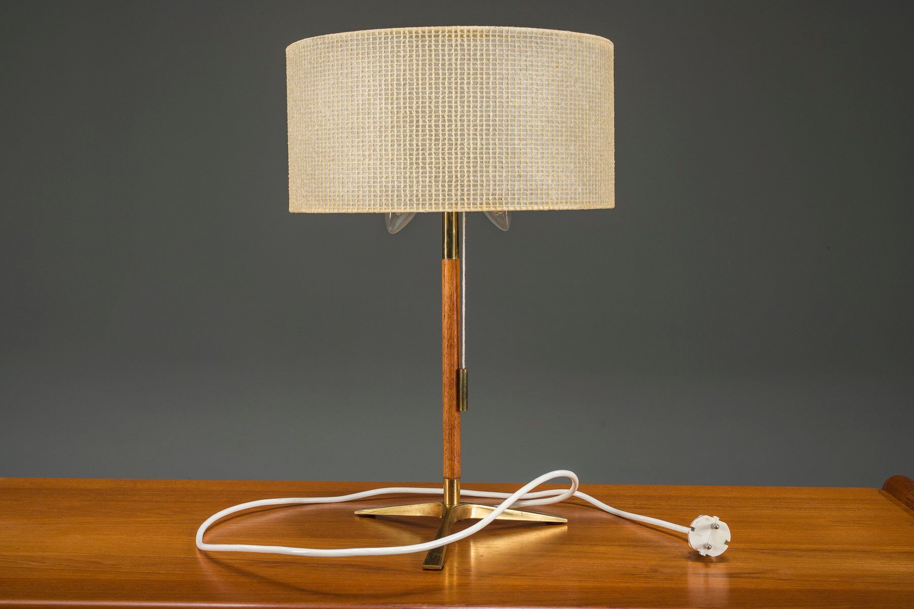 Mid-century modern Austrian brass table lamp by J.T. Kalmar, 1960s