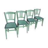 Set de 4 chaises bistrot vertes