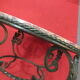 Low wrought iron 1950 marble top side table