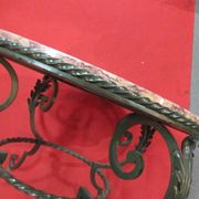Low wrought iron 1950 marble top side table