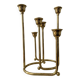 Duo of modernist brass candlesticks