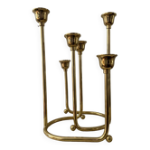 Duo de bougeoirs modernistes en laiton