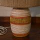 Ceramic lamp with linen shade, 1950s - 1960s
