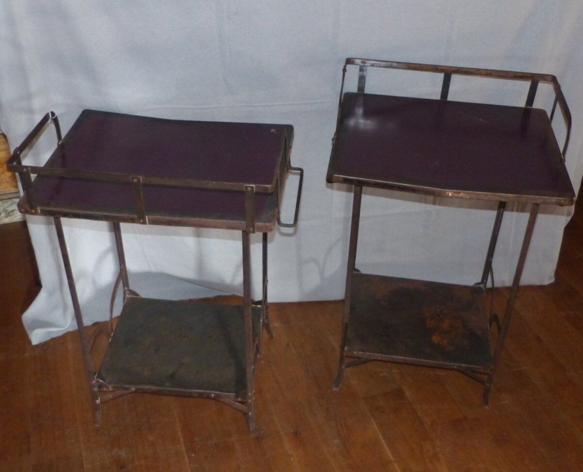 Pair of wrought iron tables