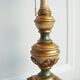 Ancient Venetian lamp in polychrome carved wood