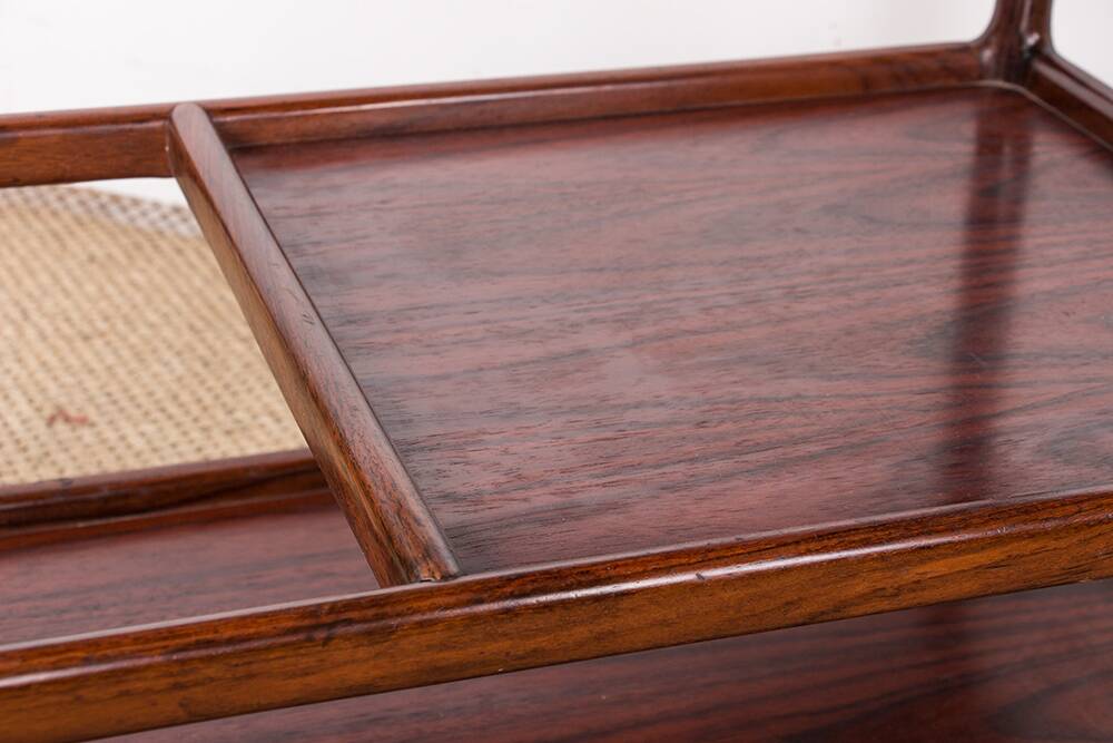 Danish Rosewood Serving Trolley, 3 Tier by Johannes Andersen for Silkeborg 196