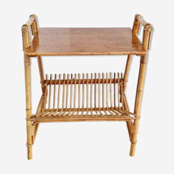 Rattan side table