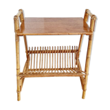 Chevet table d'appoint rotin