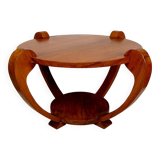 Pedestal Table, Solid Teak Coffee Table, Art Deco Colonial, c. 1930