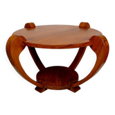 Guéridon, Table Basse en Teck Massif, Art Deco Colonial, c. 1930