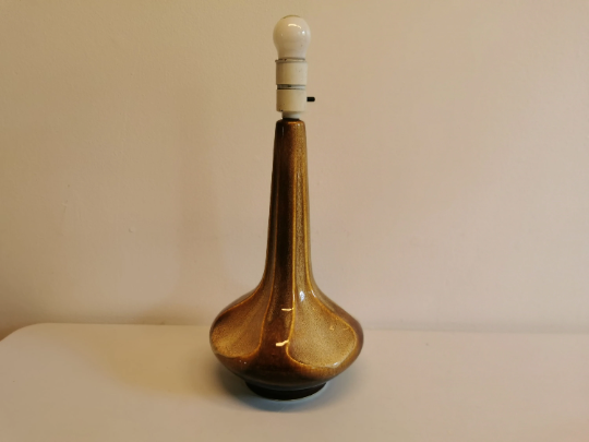 Wild lamp from Danish Søholm ceramics, in beautiful golden brown glaze. Danish Design