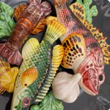 Ceramic dish barbotine vallauris trompe l'oeil kitsch Fish 3