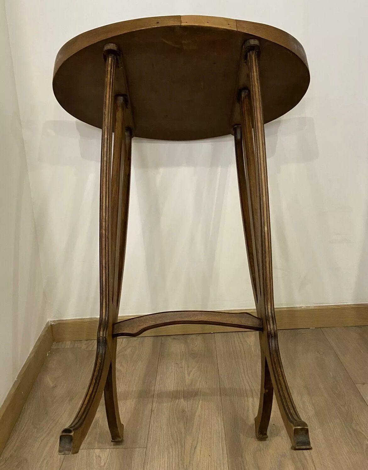 Lounge table rooster signed galle era art nouveau marquetry