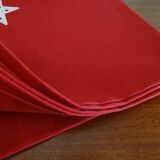 5 red Linvosges napkins with stars 48 x 48
