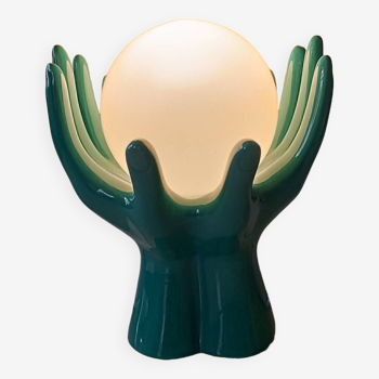 Lampe mains en céramique vintage années 80
