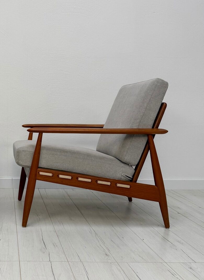 1960s vintage Danish mid-century teak armchair