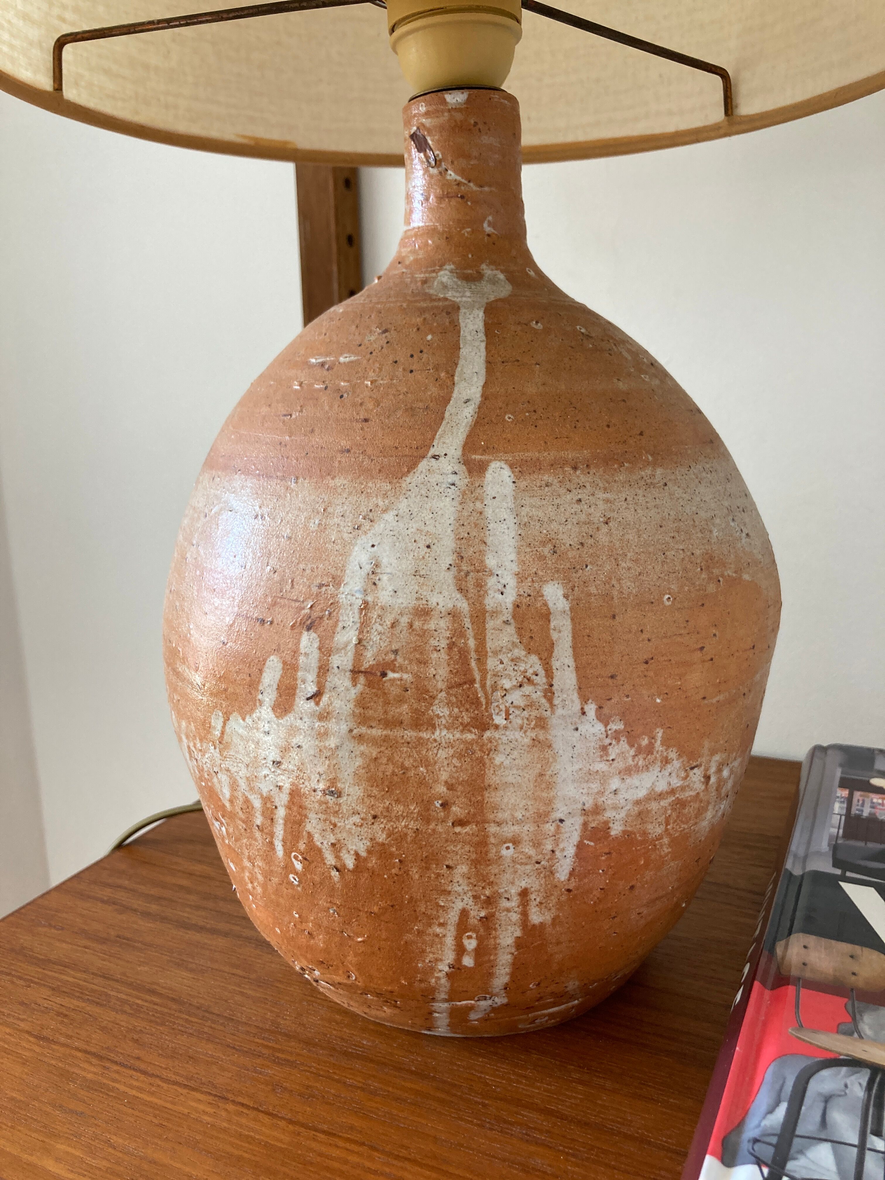Lampe en terre cuite vintage