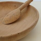 Wooden dish and spoon