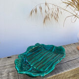 Vallauris dish in vintage asparagus green ceramic slip