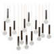 Danish 15 Chromed Spots Chandelier 1960s