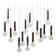 Danish 15 Chromed Spots Chandelier 1960s