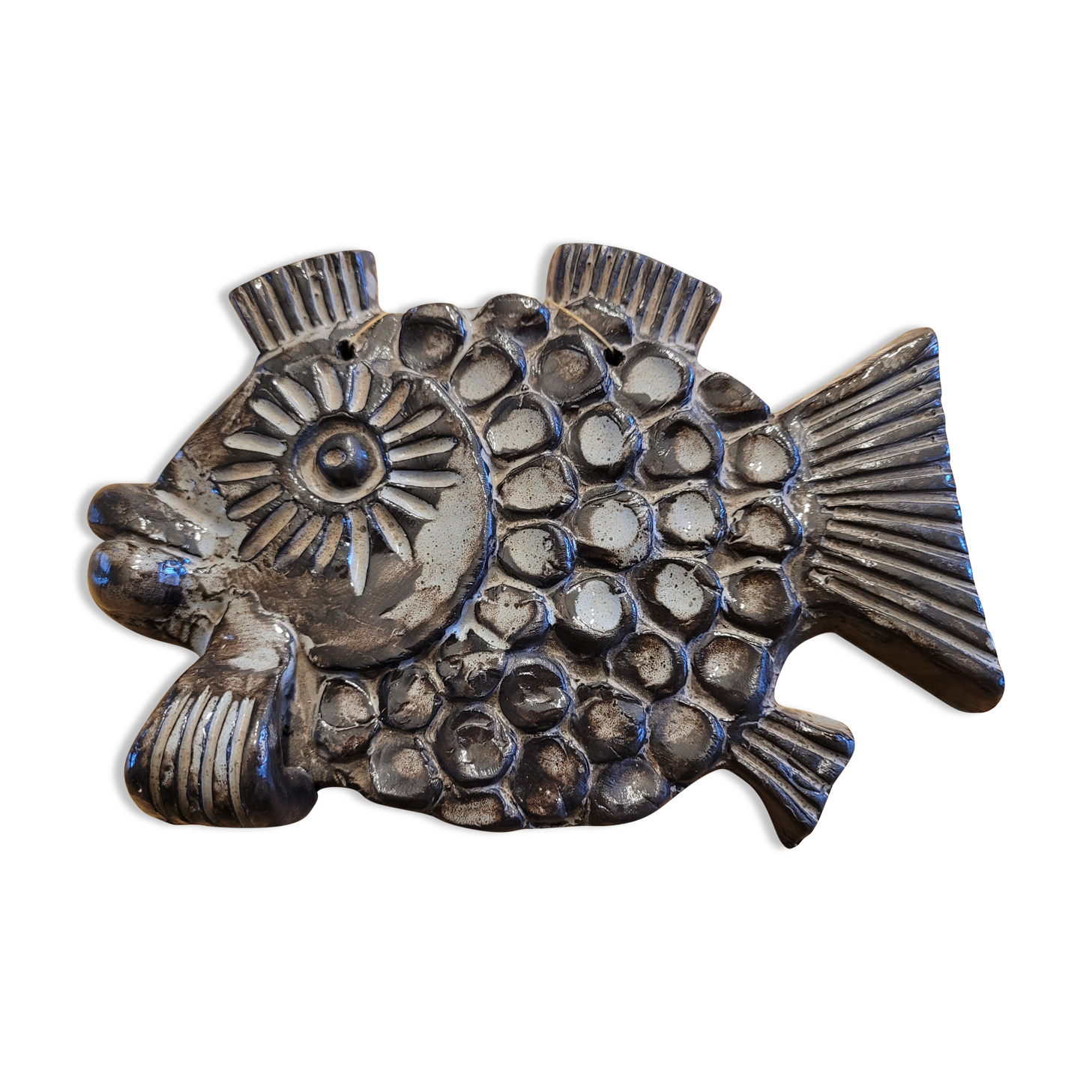 Wall decoration signed ceramic fish