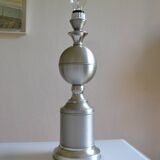 Grand pied de lampe en aluminium brossé Era Philippe Barbier vers 1970