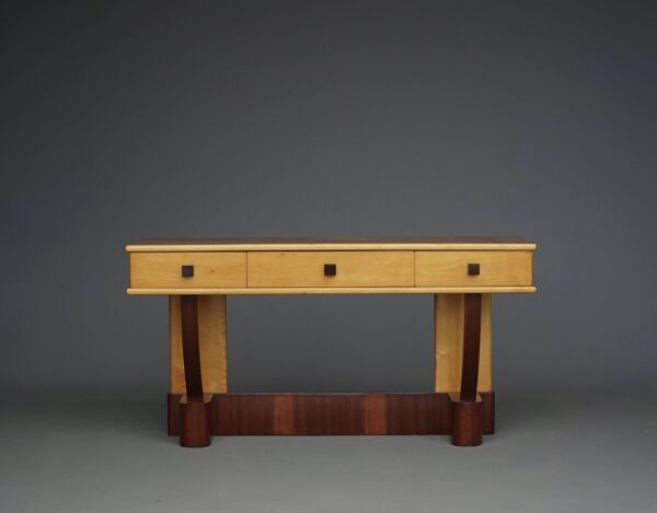 Coiffeuse basse Art Déco en bois d'érable, années 1930