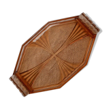 Plateau en verre orangé