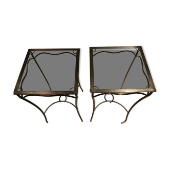 Pair of metal side tables