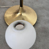 Old floor lamp in brass and opaline design from the 70s Max Bill lamp