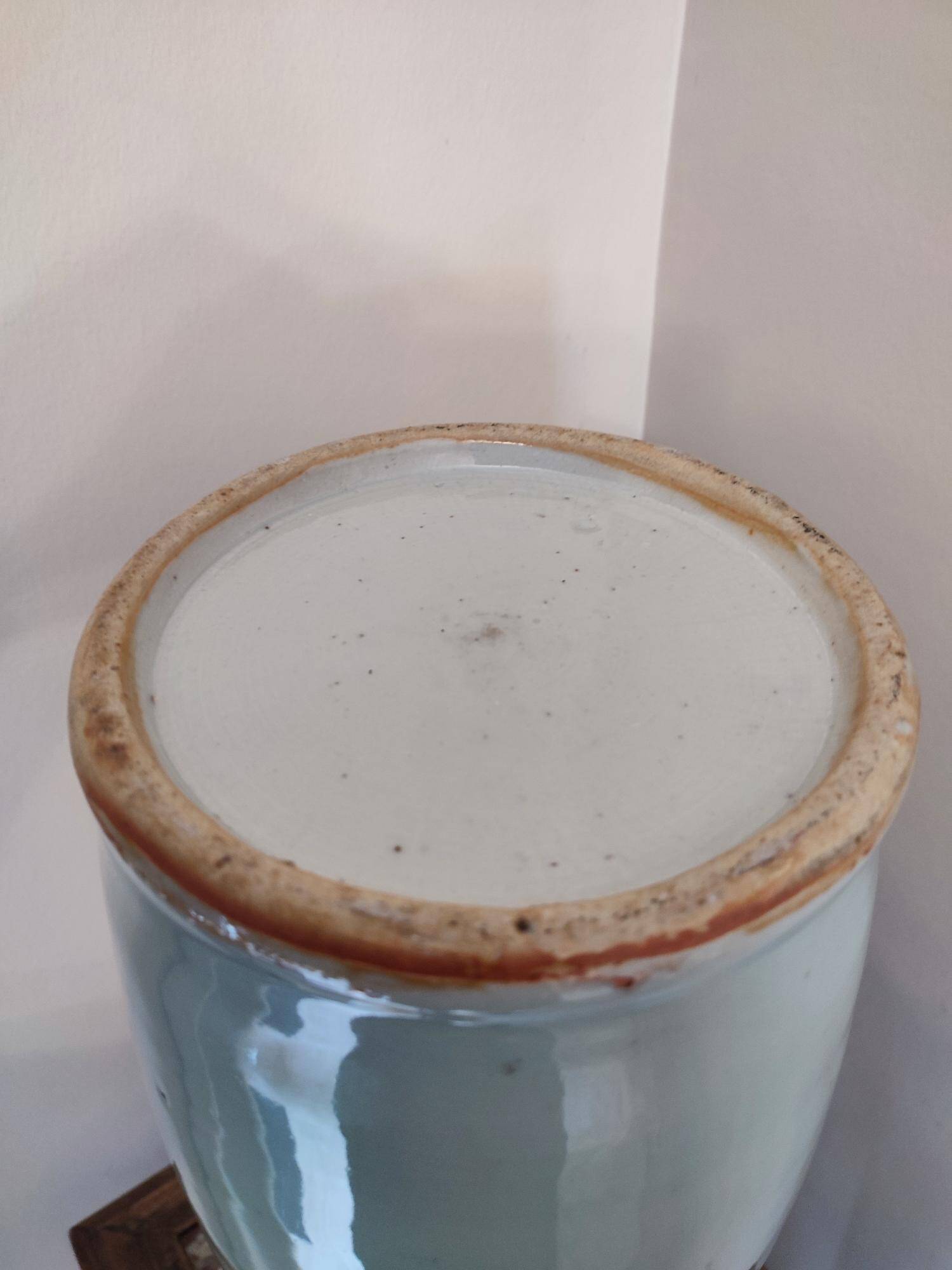 Large Chinese celadon-colored vase with animal and floral decoration, late 19th-early 20th century