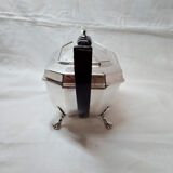 Sheffield-plated English Art Deco silver teapot