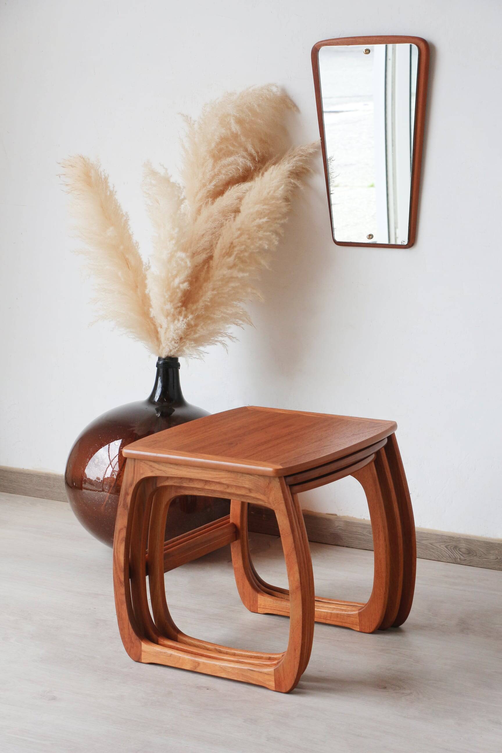 Vintage Teak Nesting Tables – 1960s Design | Nathan Furniture