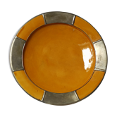 Vintage Moroccan ceramic yellow dish 33 cm