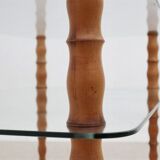 Table basse italienne à double étagère des années 1940