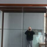 Pair of 1900 mahogany store windows