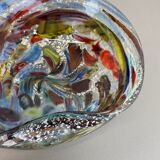 Bol en verre de Murano argent Flakes Shell Ashtray by Dino Martens Italie Années 1960