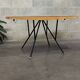 Metal and wood table, black Opaxit top, Czech Republic 1960