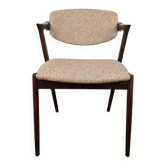 Rosewood and wool chair, model 42 by Kai Kristiansen for Korup Stolefabrik, Denmark, 1956.