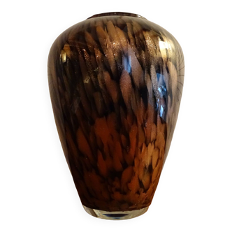Vase verre de Murano poudre d'or - Avventurina Vincenzo Nazon - 24,5 cm