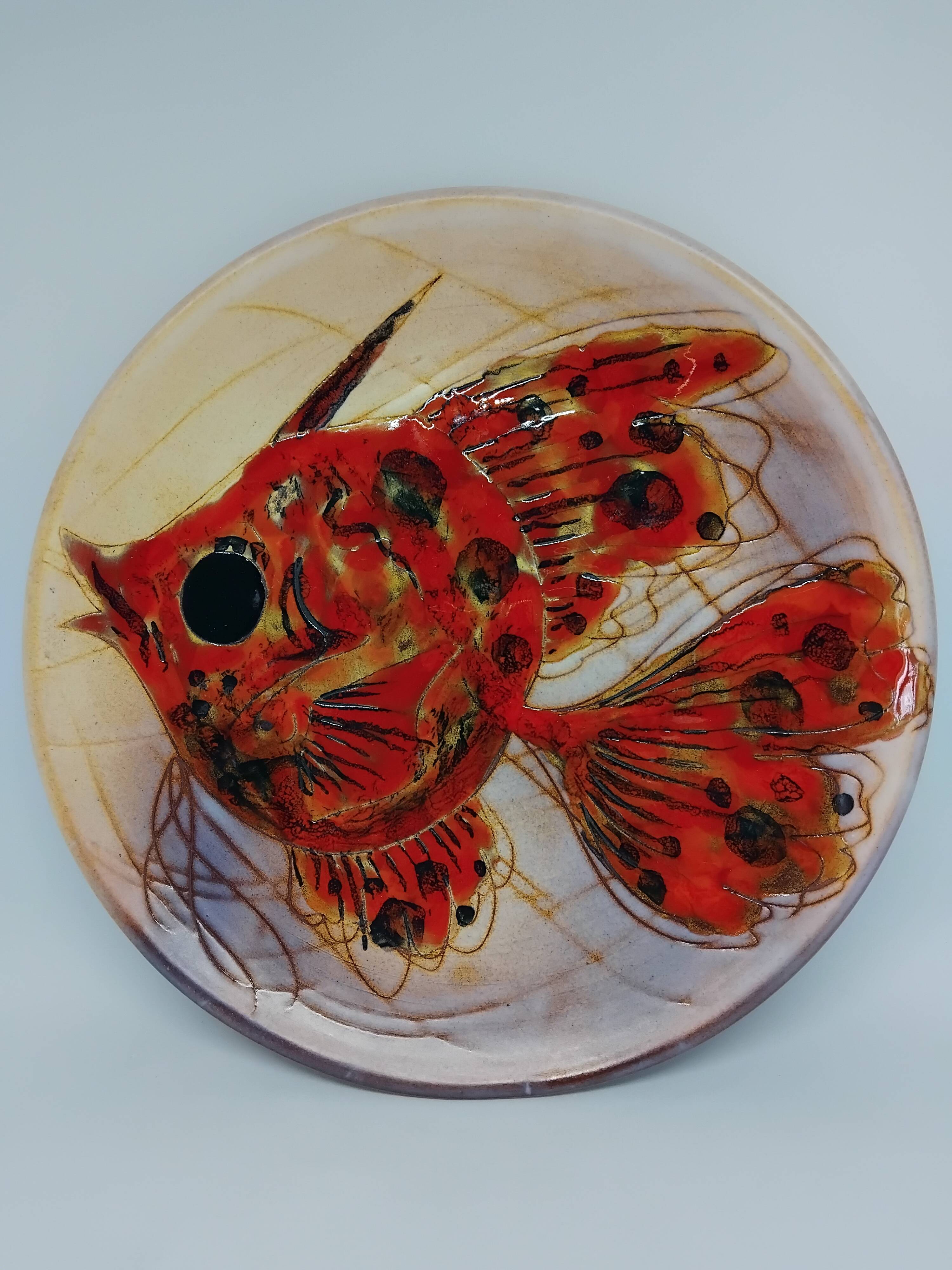 Assiette vintage année 60’. Monique Brenner / Vallauris.