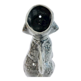 Pichet en barbotine caniche gris