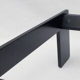 Square black lacquered wood coffee table design 1980