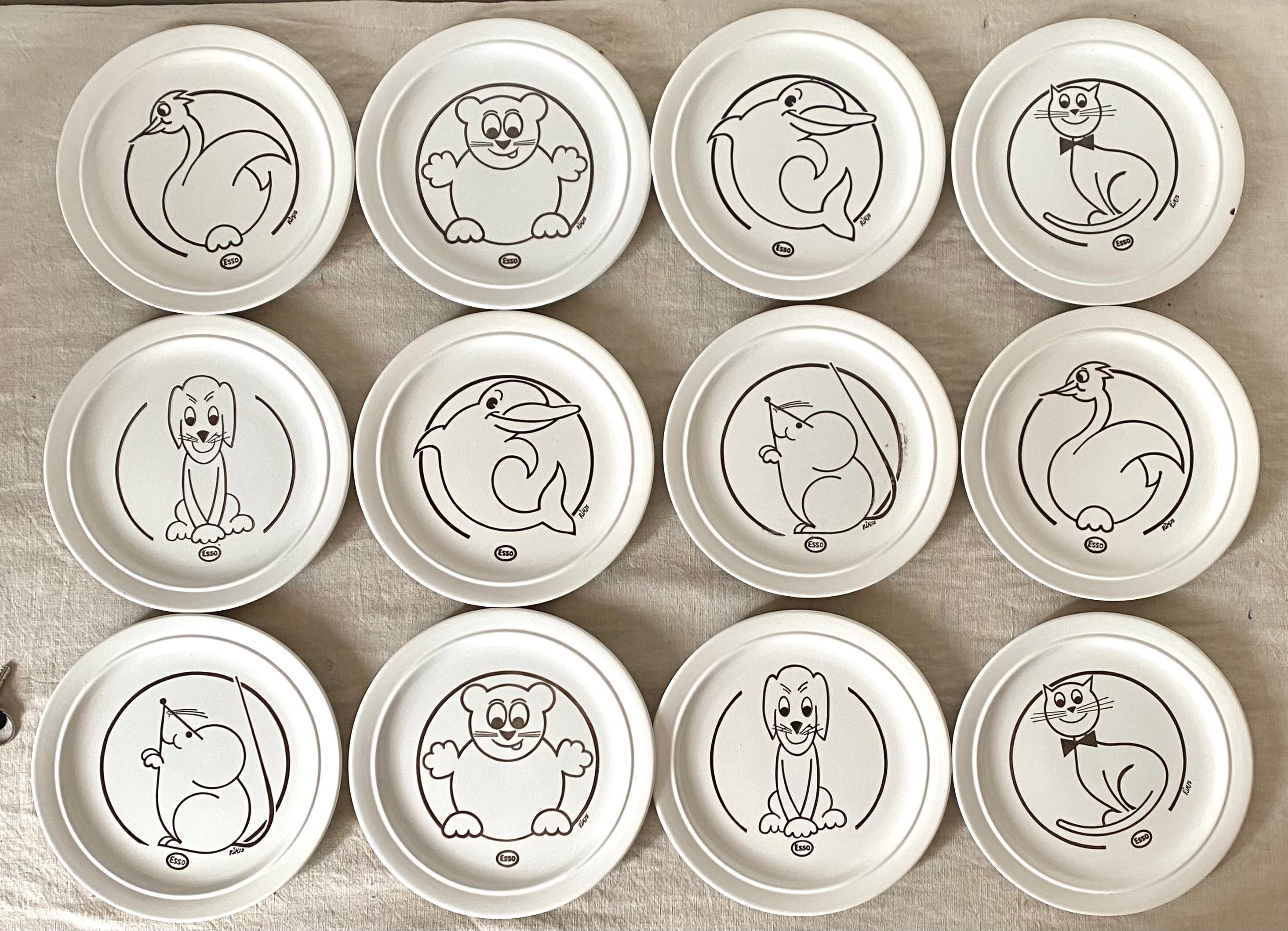 Esso Advertising Dessert Plates