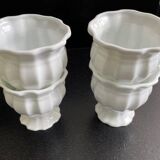 Set of 4 white porcelain teacups
