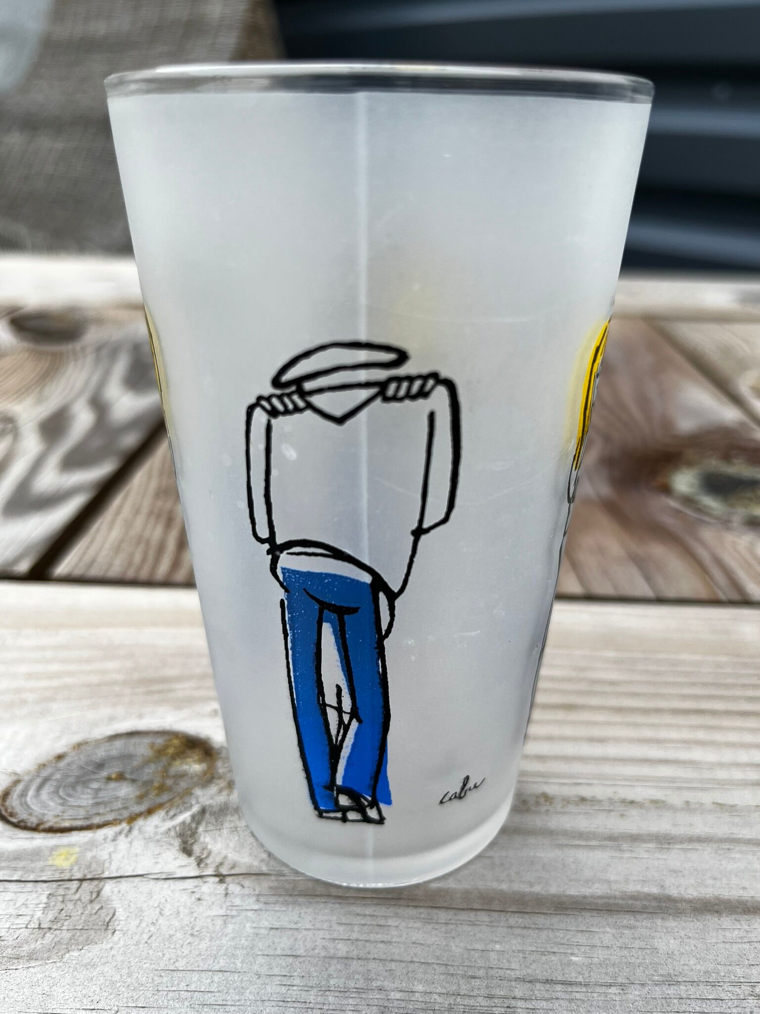 Verre vintage signé Cabu