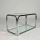 Vintage chrome glass coffee table 70s space age table